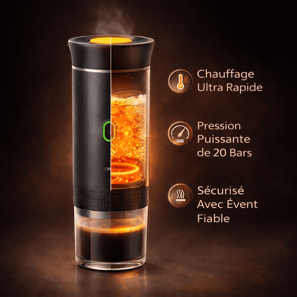 TECHFLOW™ – Machine À Café Portable 3-En-1 Haute Pression