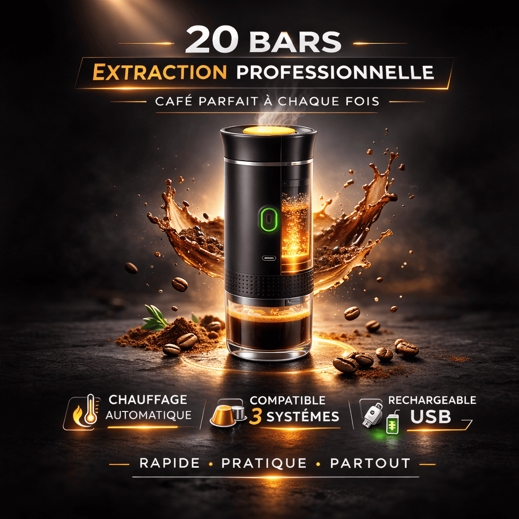 TECHFLOW™ – Machine À Café Portable 3-En-1 Haute Pression